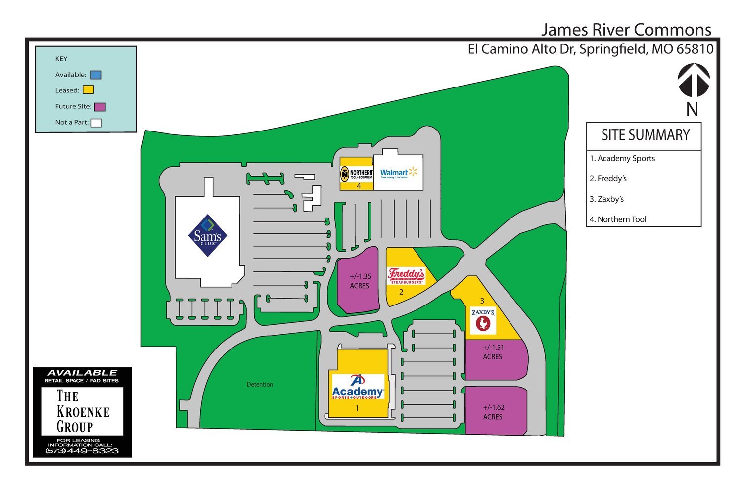 James River Commons has three spaces that haven’t been claimed.